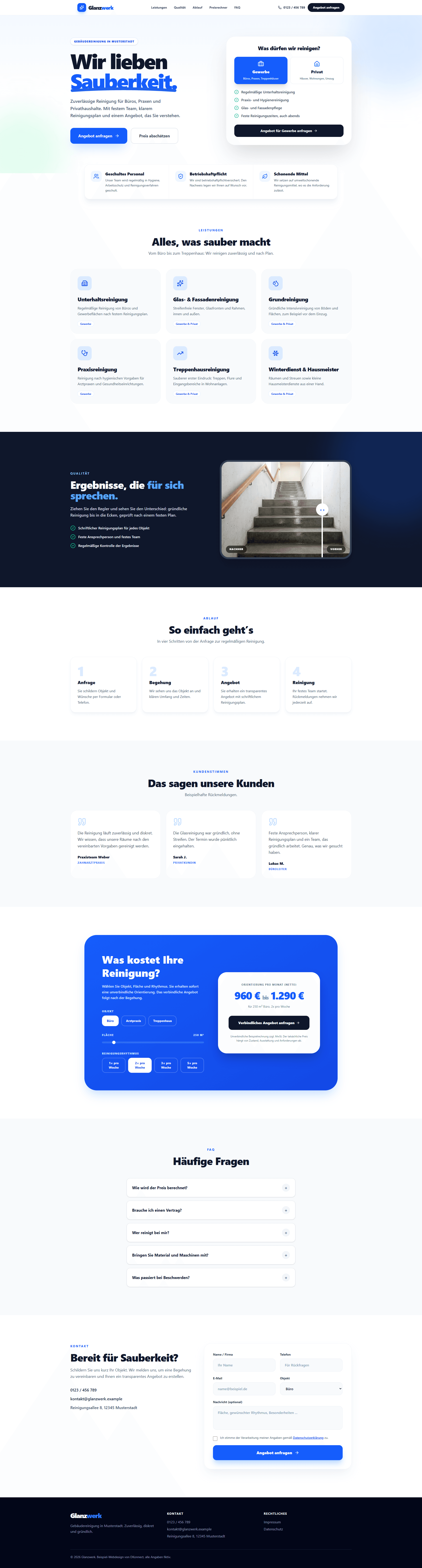 Webdesign-Referenz für Gebäudereinigung