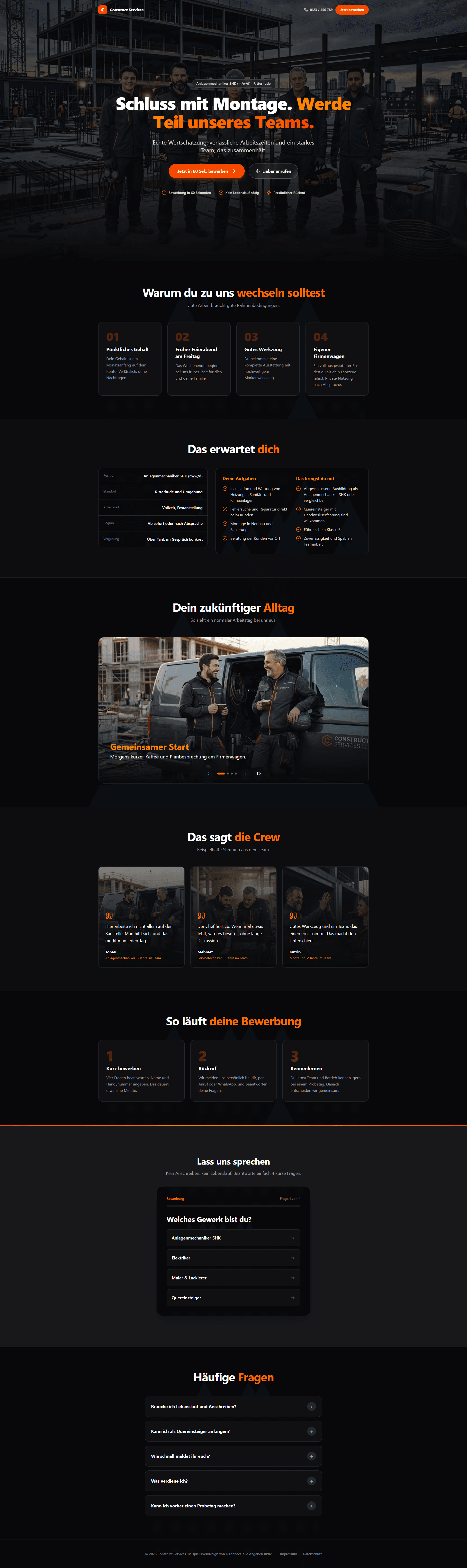 Webdesign-Referenz für Handwerker