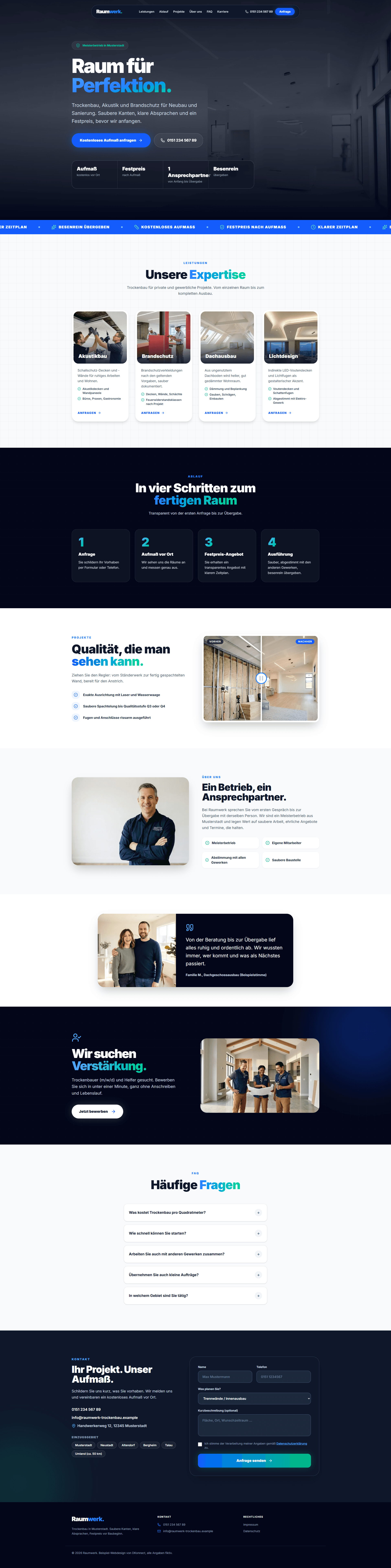 Webdesign-Referenz für Trockenbau