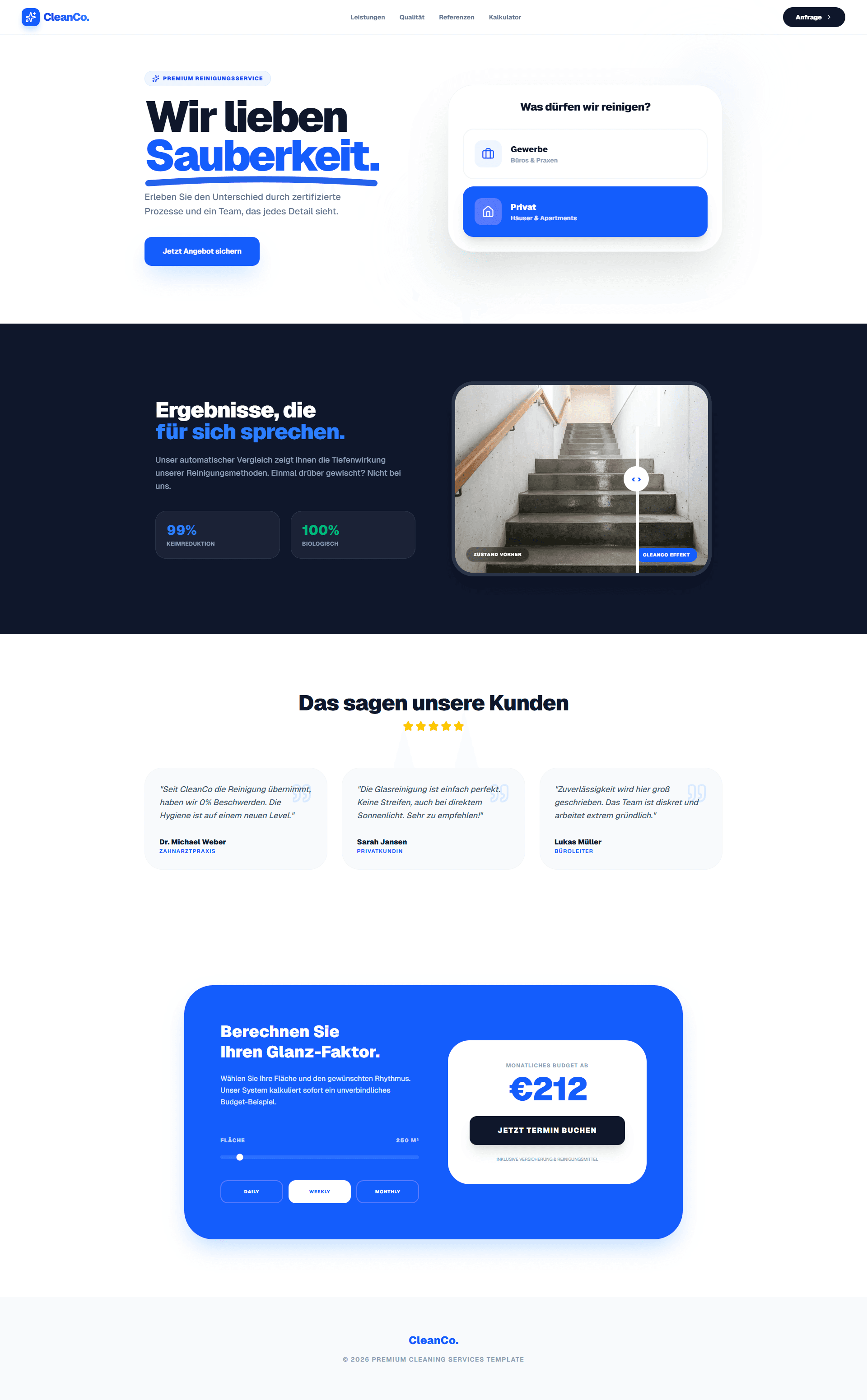 Corporate Website Gebäudereinigung